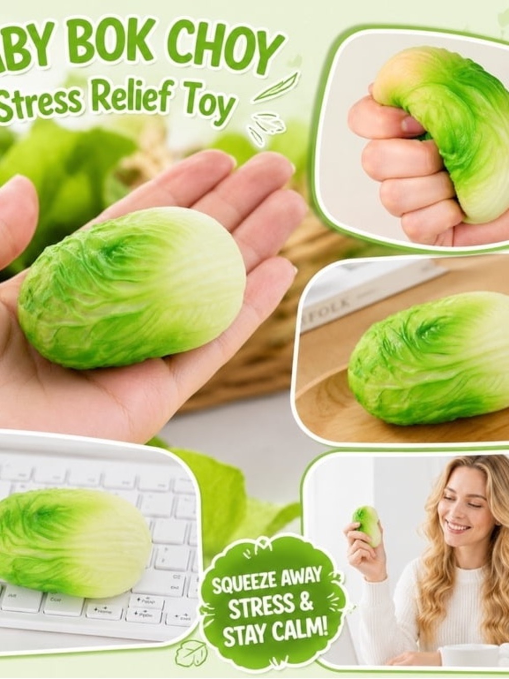 Baby Bok Choy Stress Relief Toy - Green